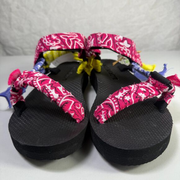 Arizona Love Trekky Bandana Sandals US 8 Multicolor Strappy Boho Eco Friendly - Picture 2 of 7